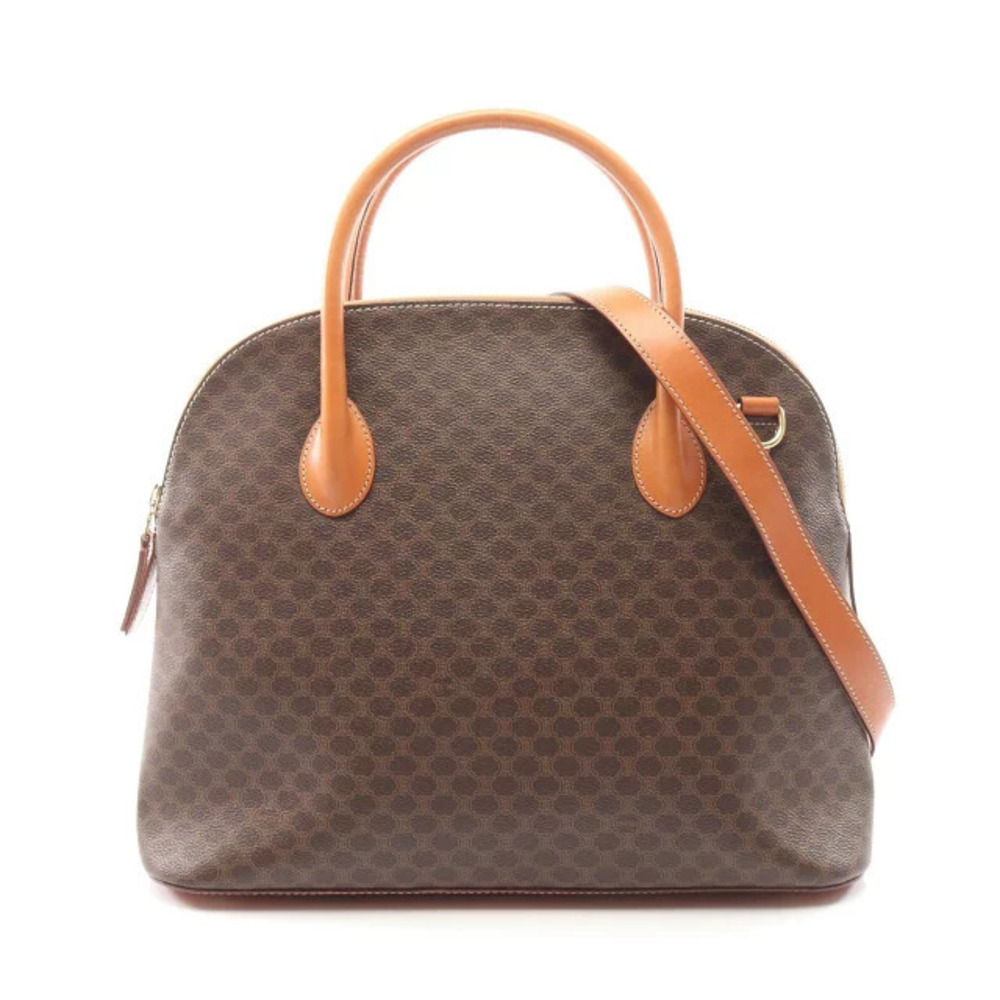 Celine Macadam handbag canvas leather brown